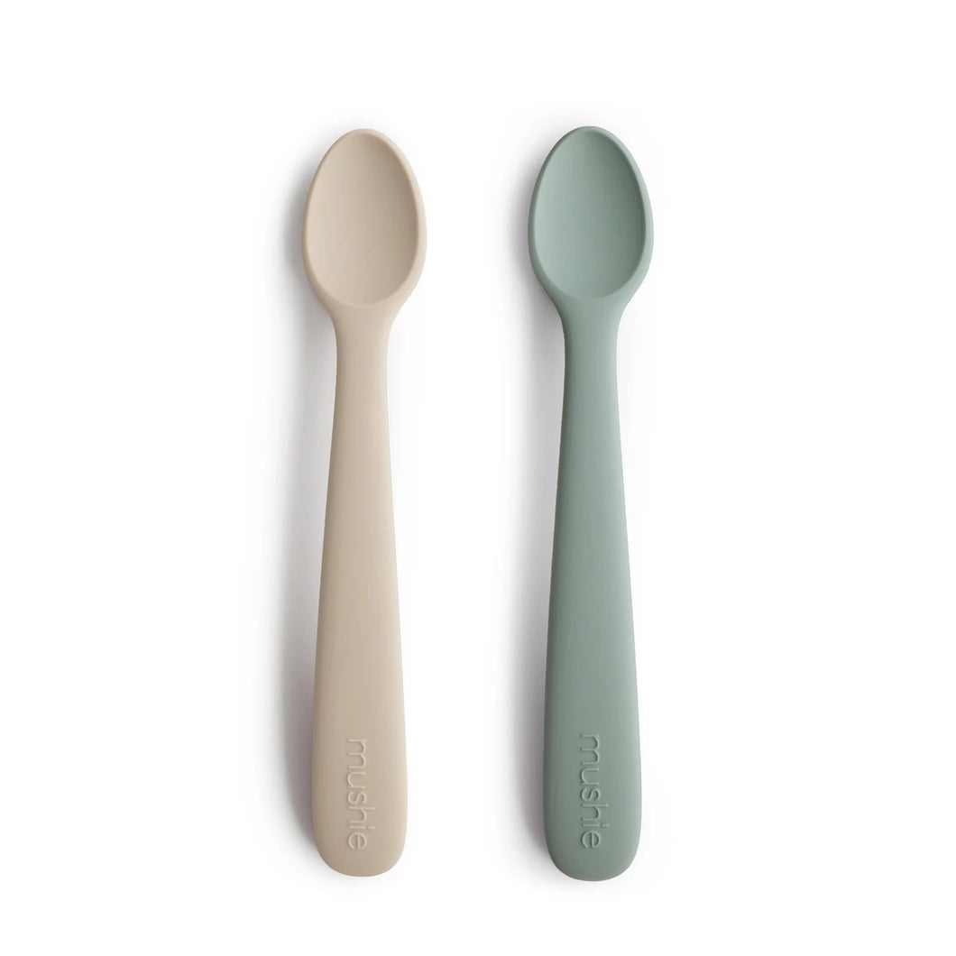 Mushie - Silicone Feeding Spoons (Cambridge Blue/Shifting Sand) 2-Pack