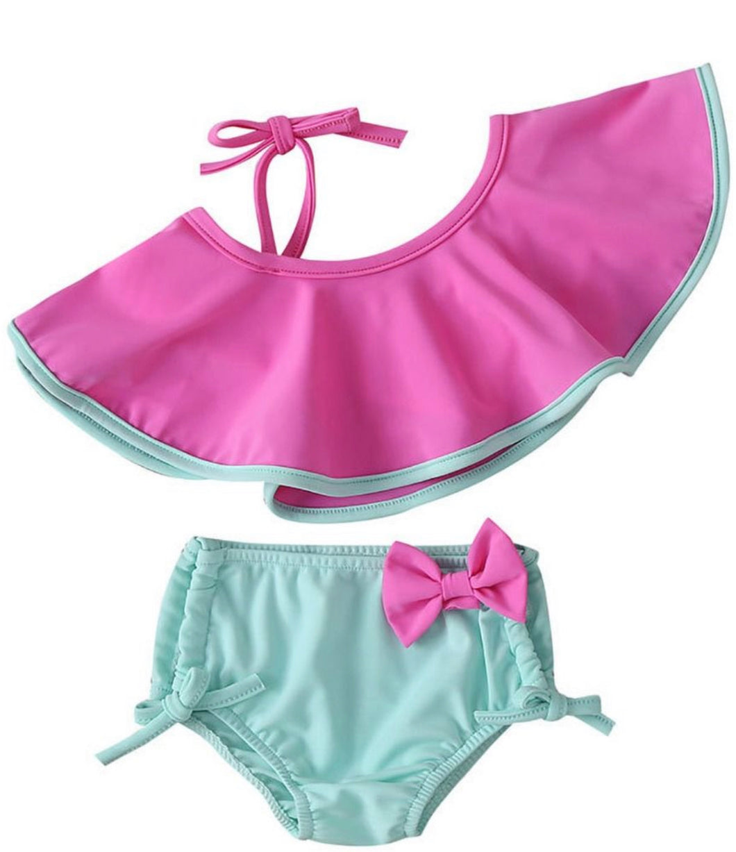 Girl Swimsuit Top & Shorts 2 Pcs