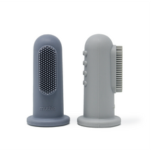 Load image into Gallery viewer, Mushie - Finger Toothbrush (Tradewinds/Stone)
