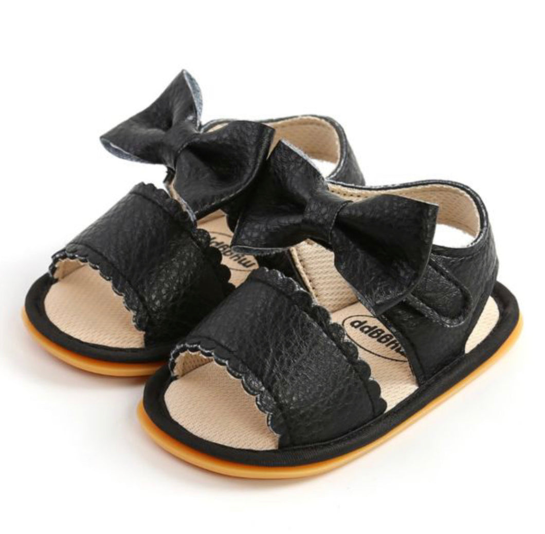 Baby Girl Bow Sandals - Black