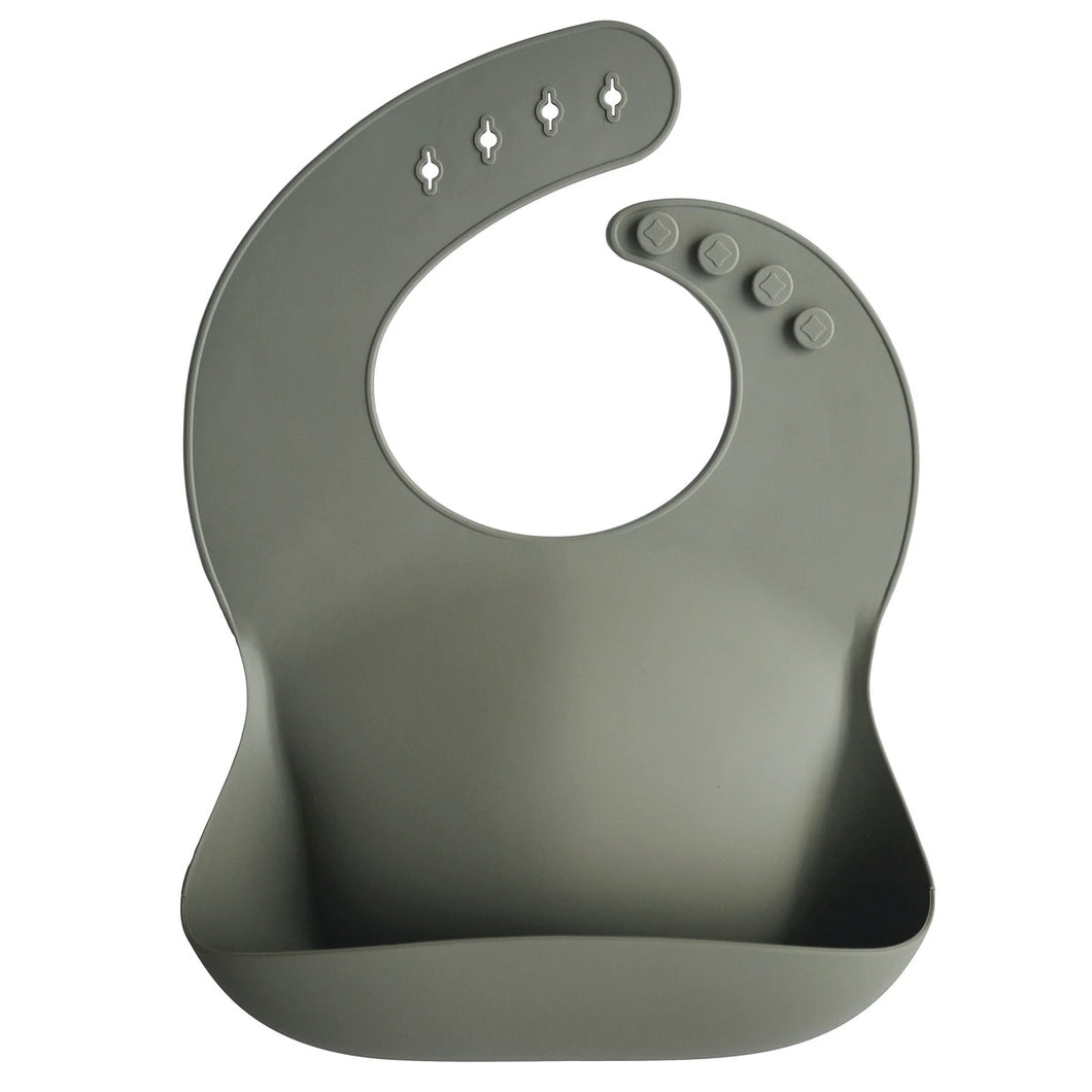 Mushie - Silicone Baby Bib (Silver Sage)